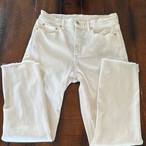 Gap Vintage Slim High Rise White Denim Jeans